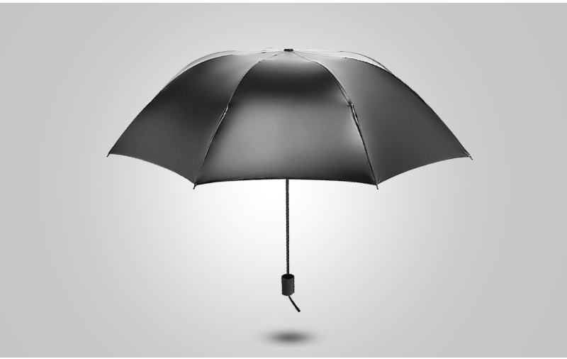 蓝雨LAN YU/蓝雨折叠黑胶雨伞防紫外线三折太阳遮阳伞 8骨两用晴雨伞