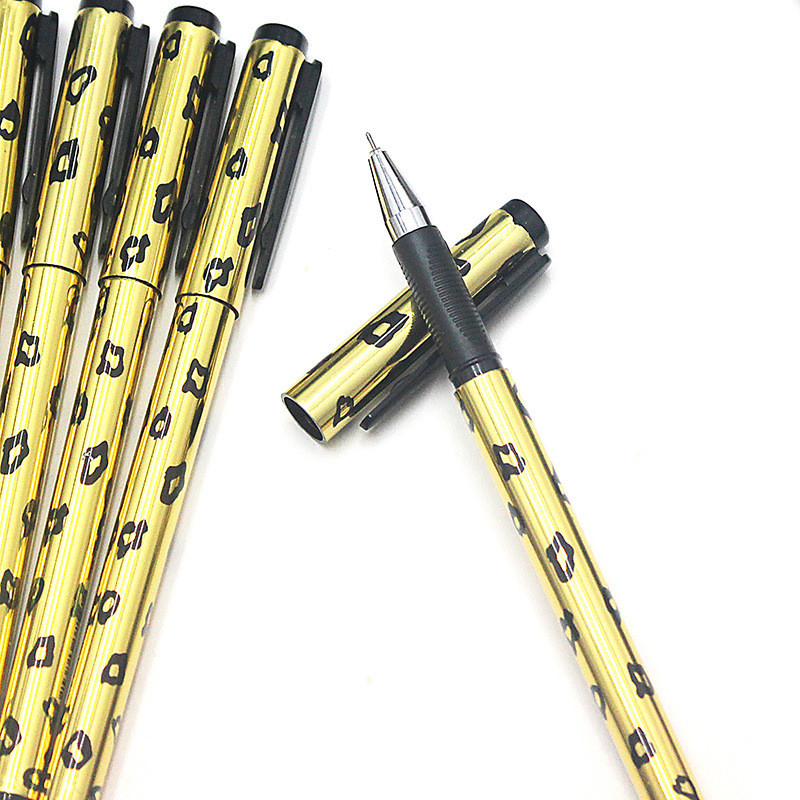 今晟 GP-764豹纹烫金管针管0.5mm文具学生白领办公商务黑色水笔