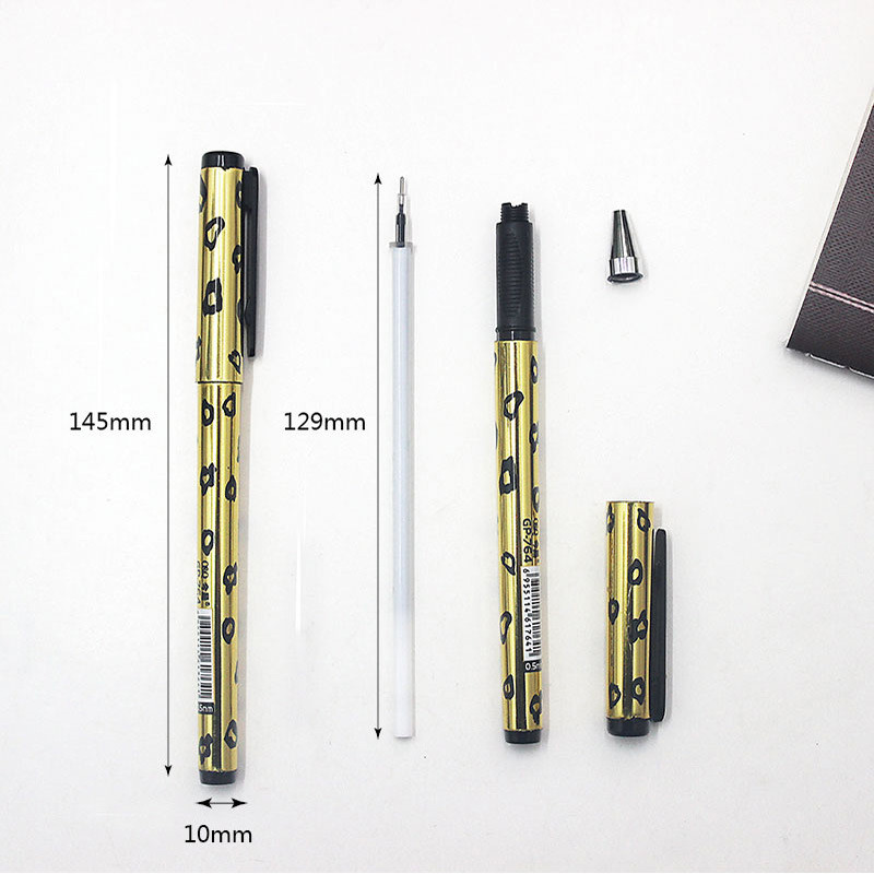 今晟 GP-764豹纹烫金管针管0.5mm文具学生白领办公商务黑色水笔