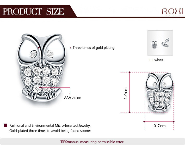 ROMAD ROXI 102012300 八心八箭镶锆石镀金猫头鹰耳钉