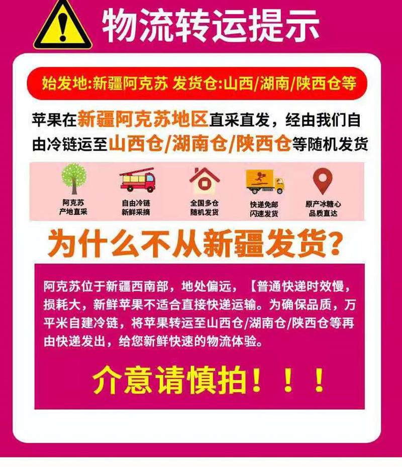 【聊城馆】新疆阿克苏冰糖心苹果 新鲜苹果现摘富士苹果应季水果脆甜苹果5斤10斤包邮