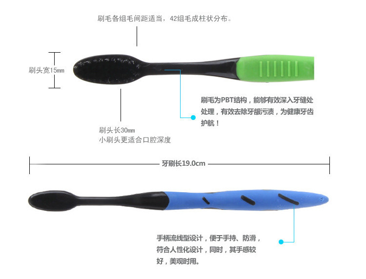 【威海馆】郝家记 韩国原装进口纳米竹炭牙刷正品超柔软细毛软毛护齿保健4支包装（部分省份包邮）