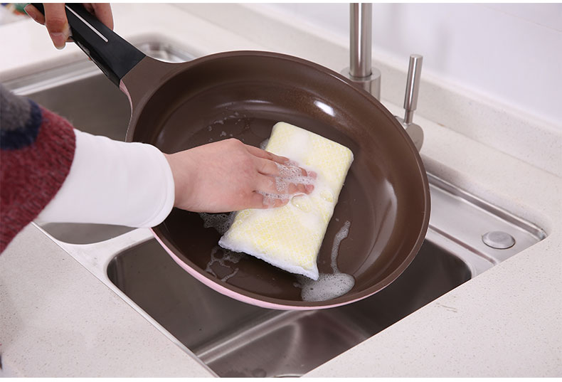 FASOLA 双面百洁布海绵擦 厨房清洁用品加厚刷锅洗碗去污海绵