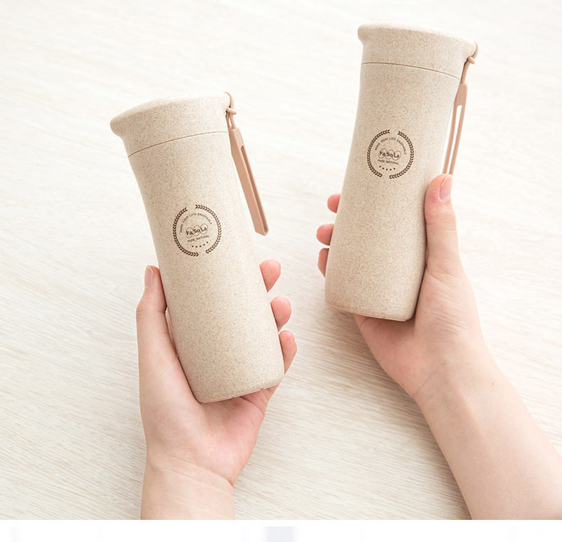 FASOLA 麦纤维水杯简约小麦秸秆水杯女学生韩版塑料杯随手茶杯杯子