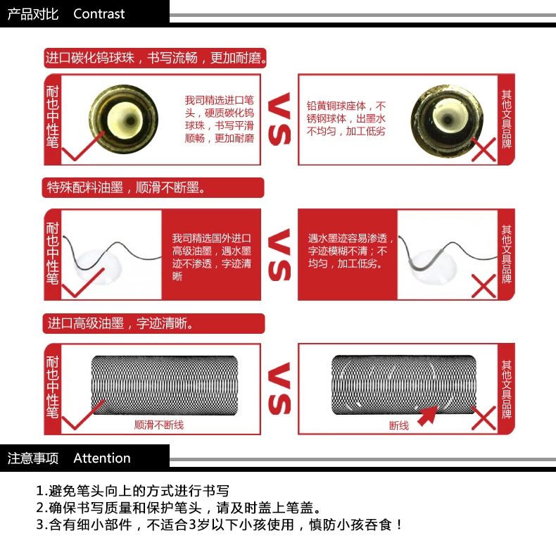 聚尚欧洲标准黑色中性笔办公用品学生文具签字笔子弹头水性笔0.5mm