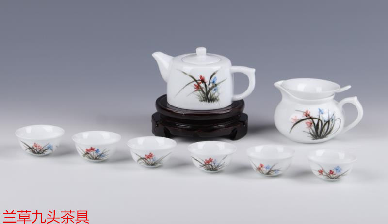 【919湖南】醴陵特色瓷器 纯手工手绘茶具套件 锦盒包装 九头茶具套装（不可用券）