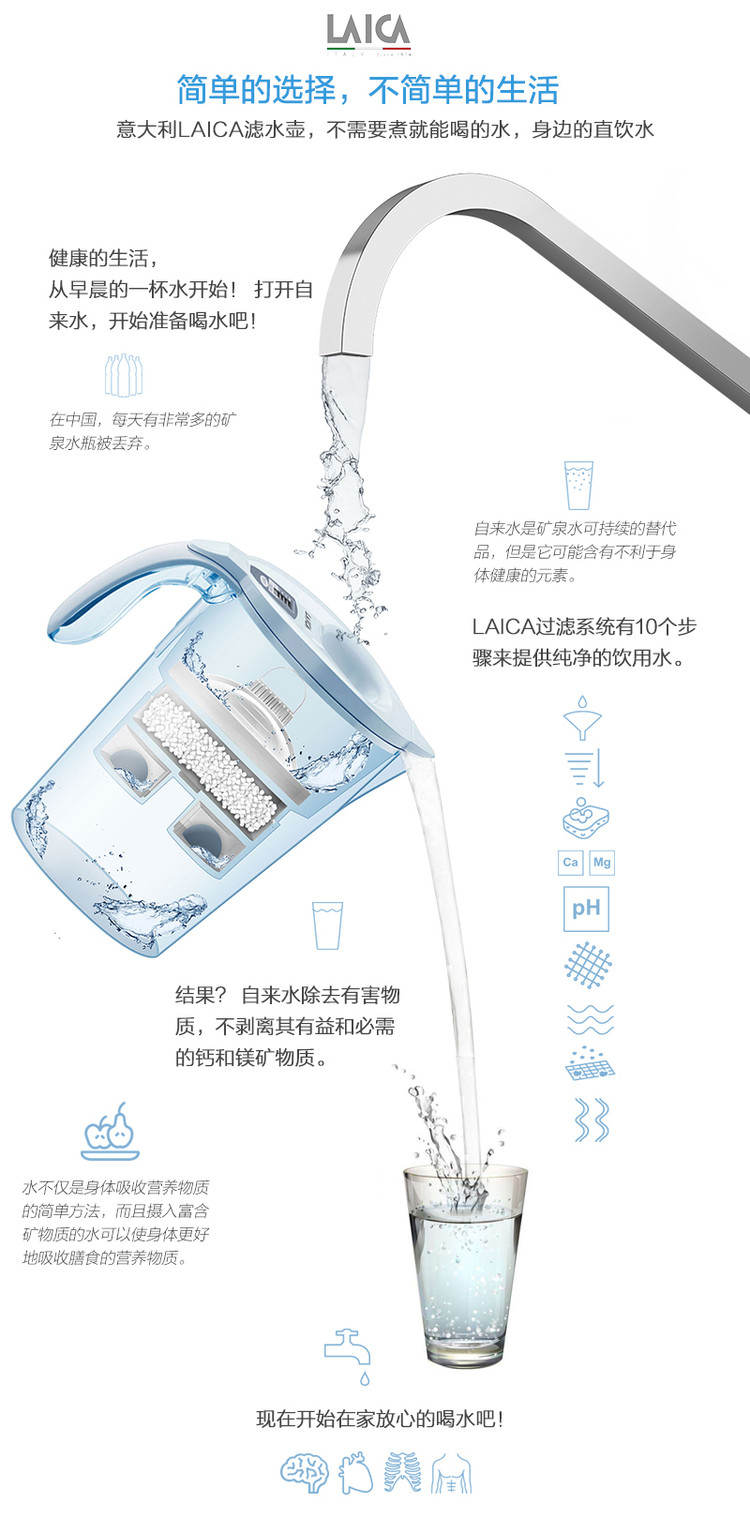 滤水壶意大利莱卡/LAICA 净水器 冰凉系列