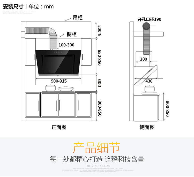 美的（Midea）大面板大吸力侧吸式抽油烟机 CXW-200-TJ9011-G