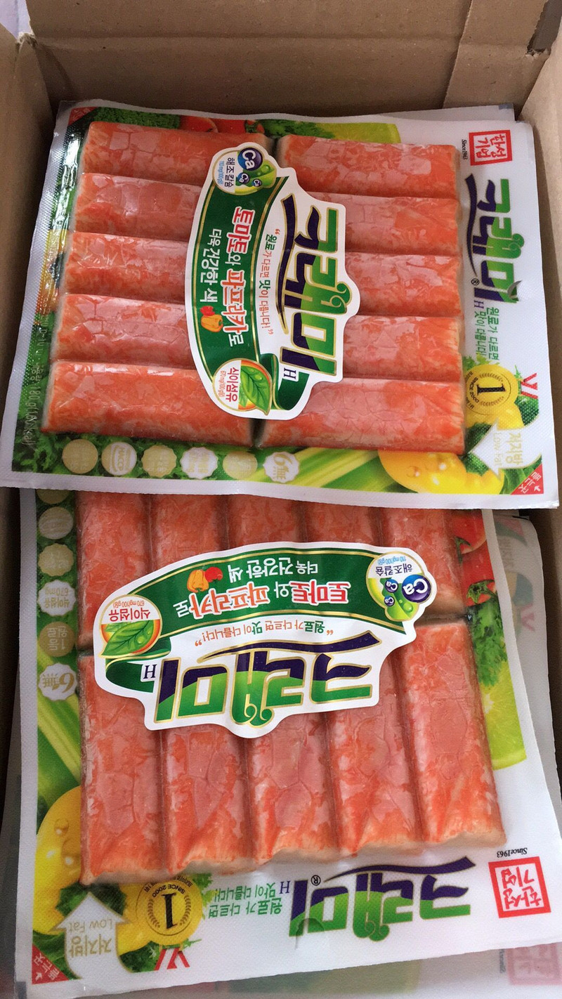 【威海馆】韩国进口即食韩星蟹肉棒蟹柳手撕寿司纯蟹肉180g*20包 整箱 包邮