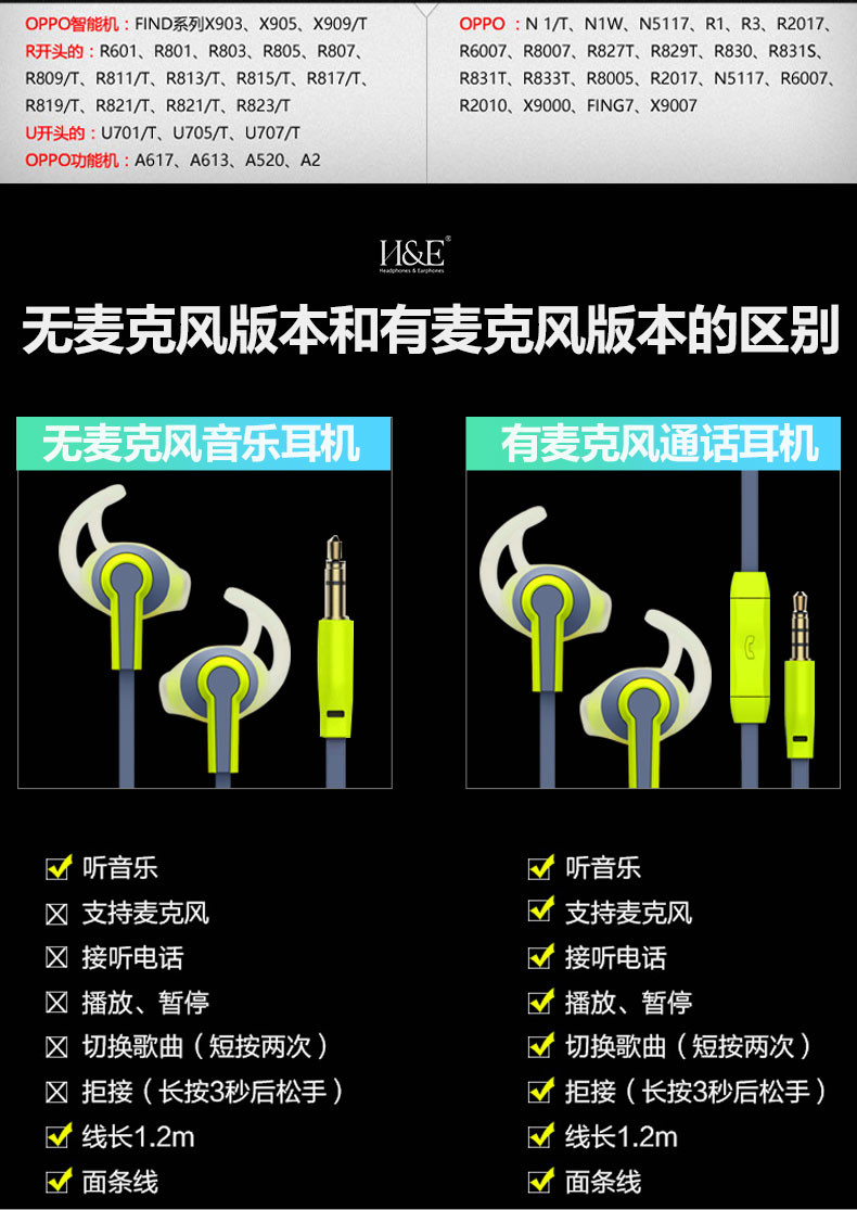 H&amp;E H1鲨鱼鳍运动耳机