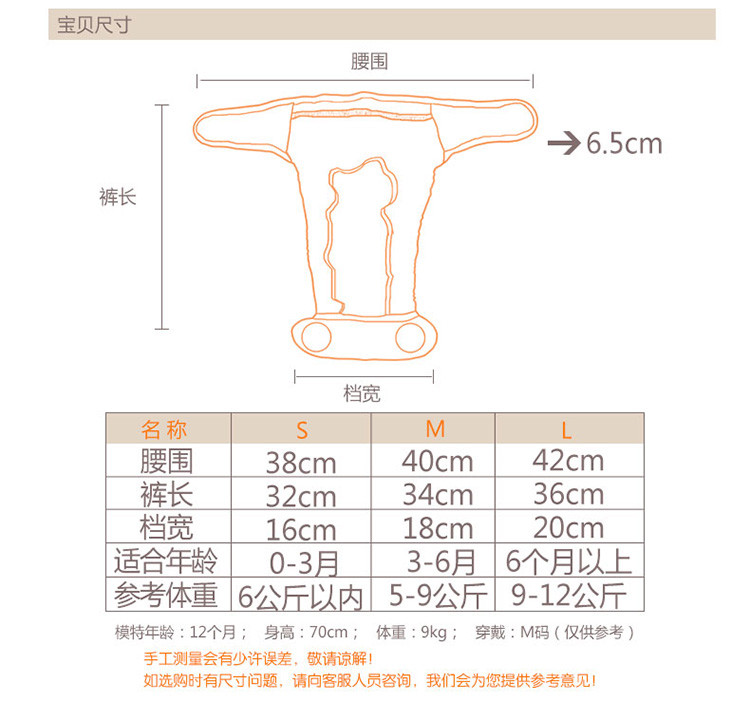 诺贝熊/NUOBEIXIONG 宝宝尿布裤可洗防水婴儿隔尿裤护肚