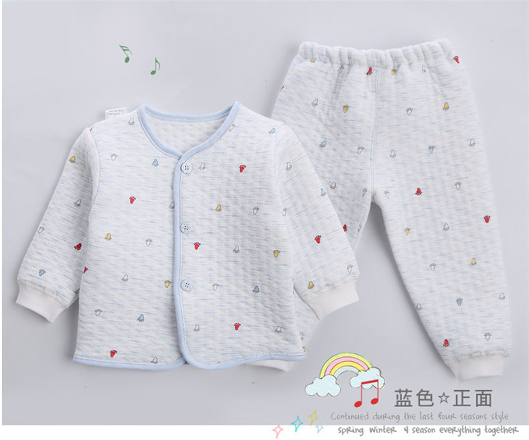 诺贝熊/NUOBEIXIONG 婴儿内衣套装春秋保暖睡衣纯棉新生儿衣服秋衣裤宝宝秋装