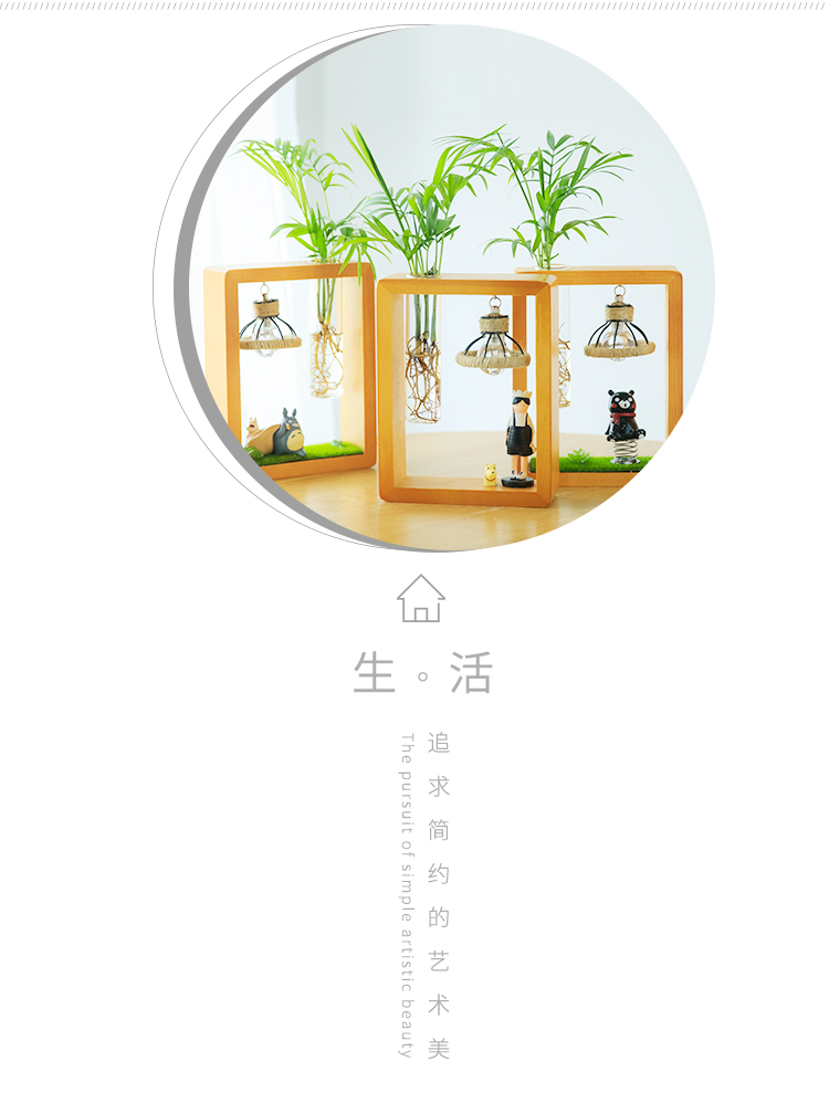 懒人园艺 水培植物绿萝办公室内桌面现代简约带灯卡通创意摆件文艺生日礼物