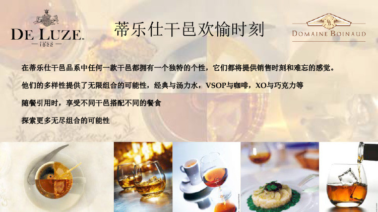 蒂乐仕 【20年以上的酒龄，卓越品质，完美呈现】Deluze/蒂乐仕邑选XO香槟干邑白兰地