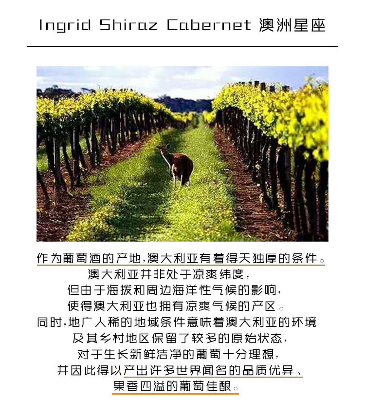 景皓汇 【十二星座图酒标】Ingrid Shiraz Cabernet 澳洲星座西拉赤霞珠干红葡萄酒