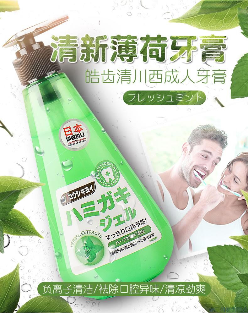 皓齿清川西 日本原装进口清新薄荷牙膏 251g