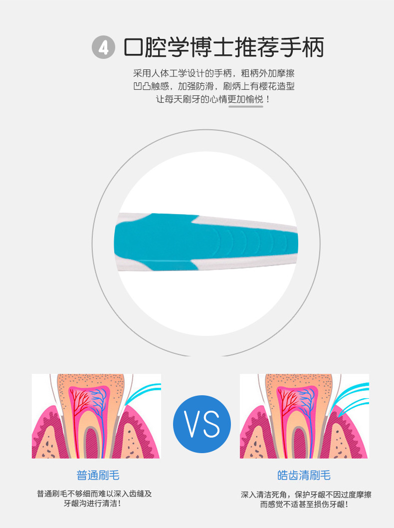 皓齿清川西 日本进口微型刷头成人超细毛牙刷1支装