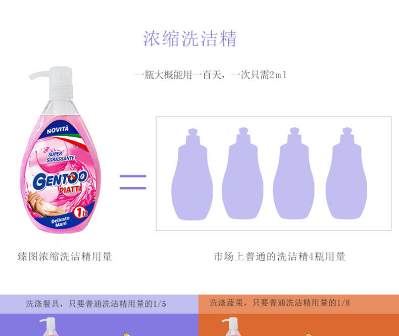 臻图 意大利进口护手洗洁精1000ml