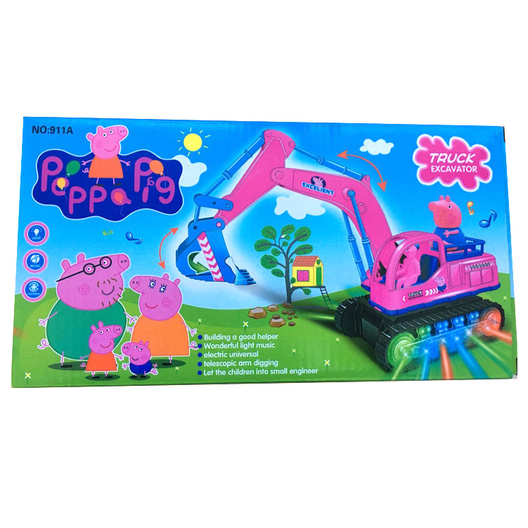 【邮储特卖】小猪佩奇电动灯光音乐挖掘机 儿童玩具NO.911A