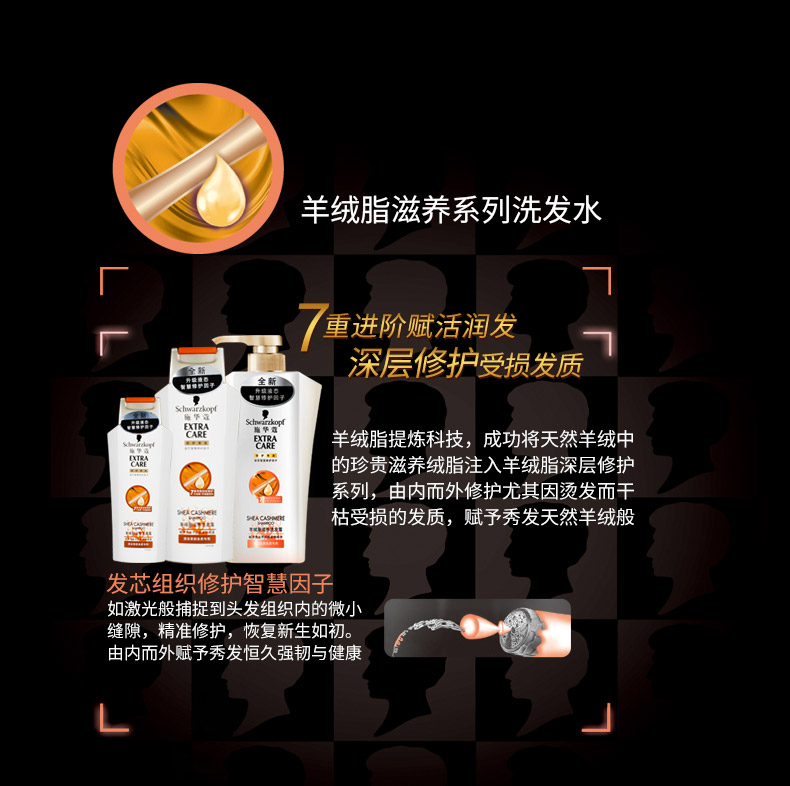 包邮施华蔻羊绒脂深层修护滋养洗发水200ML