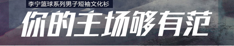 李宁男子短袖篮球系列纯棉圆领简约休闲文化衫AHSN063