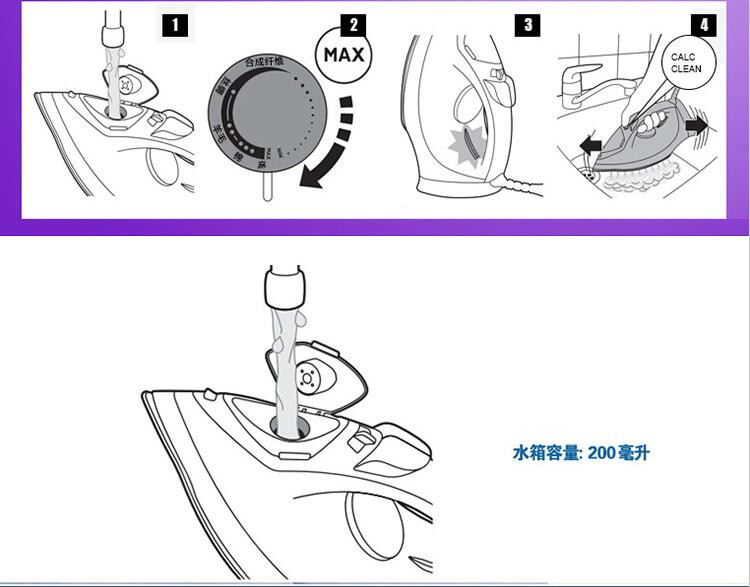 飞利浦/PHILIPS 家用蒸汽电熨斗GC1026 垂直强劲蒸汽 快速熨烫除皱 不粘底板