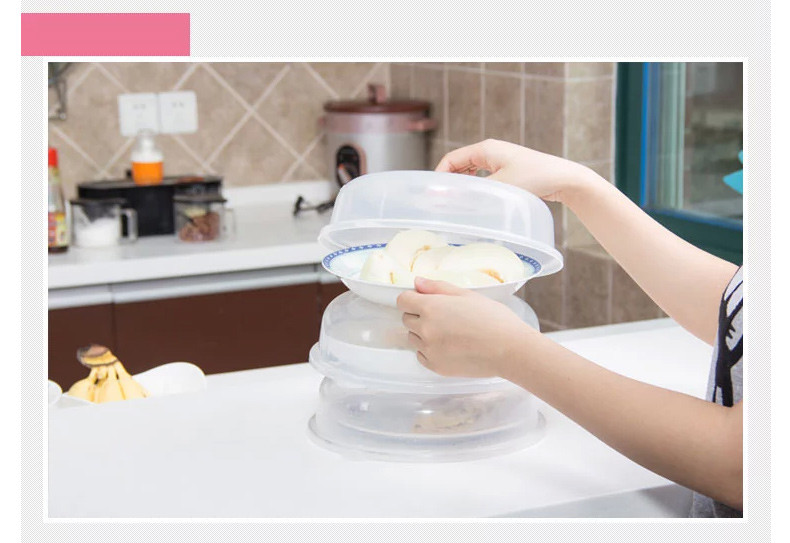 INOMATA 日本进口厨房保鲜盖塑料碗盖微波炉加热盖子食物菜盘罩菜盖碟盖
