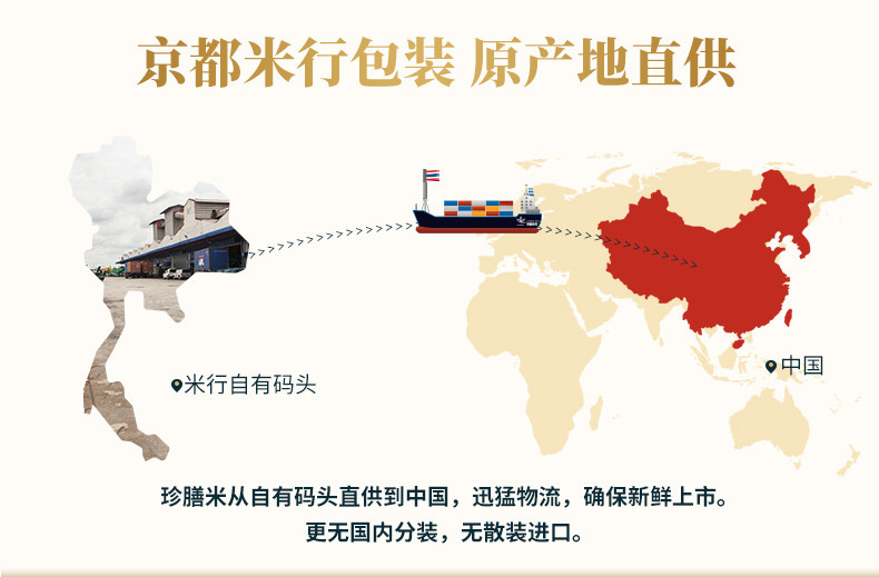 京都汇珍膳泰国茉莉香米 中秋礼盒装大礼包2kg*2袋 泰国香米原装进口