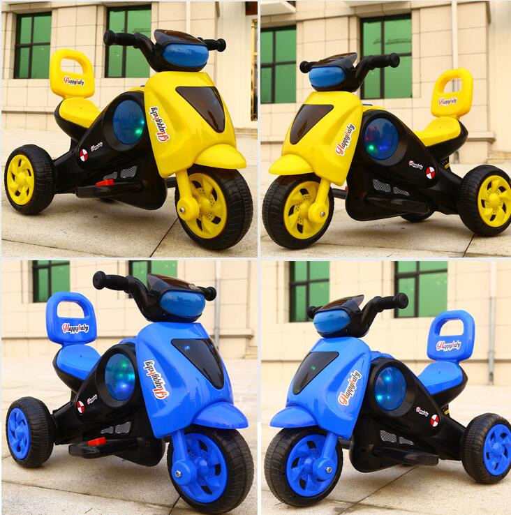   儿童电动摩托车早教版三轮车宝宝电动车带灯光玩具车电瓶车