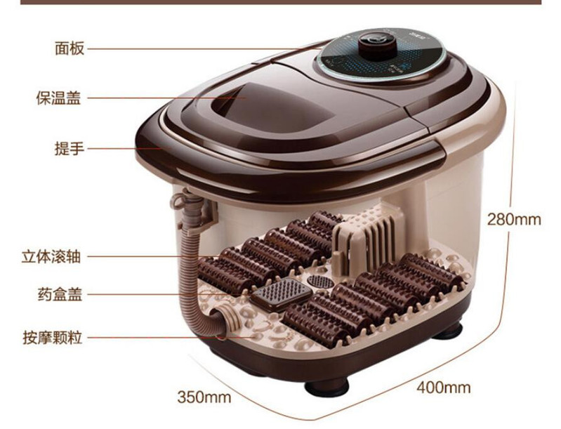 凯美帝 足浴盆全自动洗脚盆电动按摩加热家用足疗机恒温足底按摩器泡脚桶
