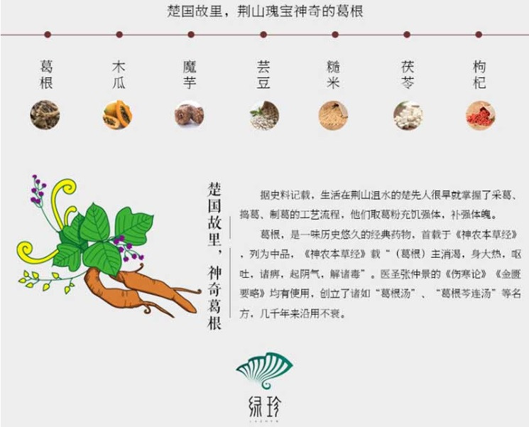 绿珍葛言 葛根木瓜魔芋粉 湖北保康特产 300g盒装25g/12袋