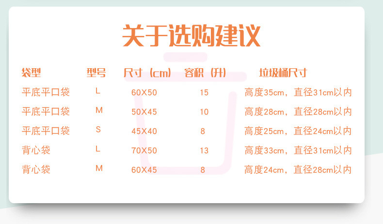 妙洁/mj 妙洁B型厚实垃圾袋大号50*60CM  20只*3卷15升超值装