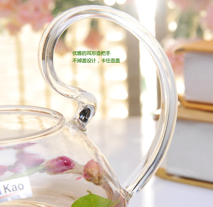 奇高（Chikao glass） 奇高800ML玻璃茶壶风采逸仙壶花茶壶电陶炉大容量泡茶水壶