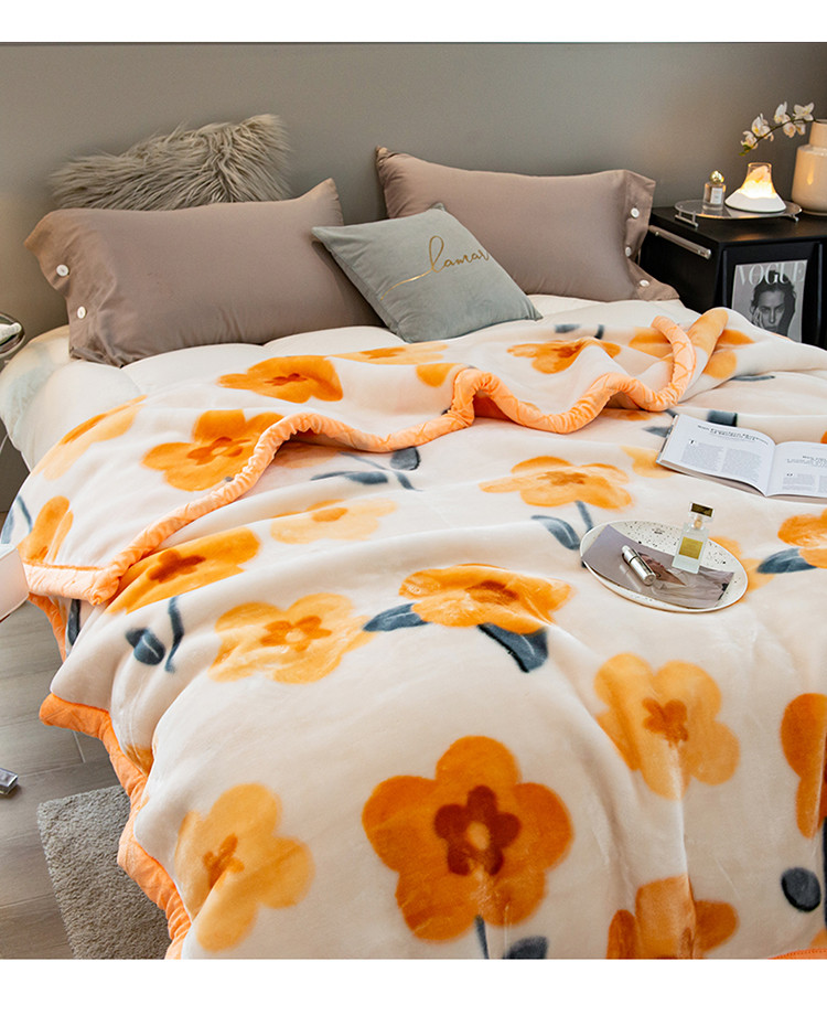 雅乐巢/GAGKUNEST 新款双层加厚拉舍尔毛毯被子空调沙发毯保暖铺床上用盖毯珊瑚绒冬