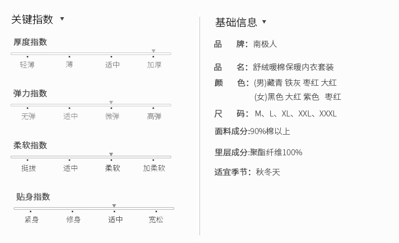 南极人保暖内衣男士加厚加绒套装女士圆领情侣薄款秋冬季保暖上装