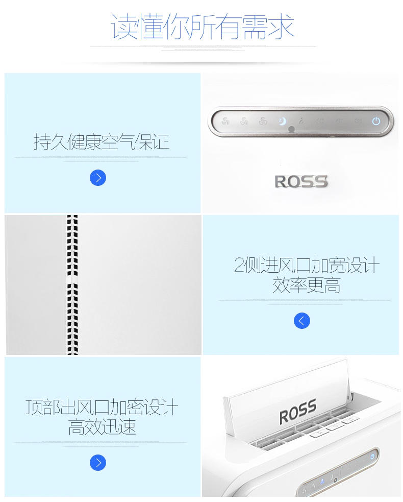 罗尔思ROSS  空气净化器 家用除甲醛 除烟尘雾霾 中型 ASC011H