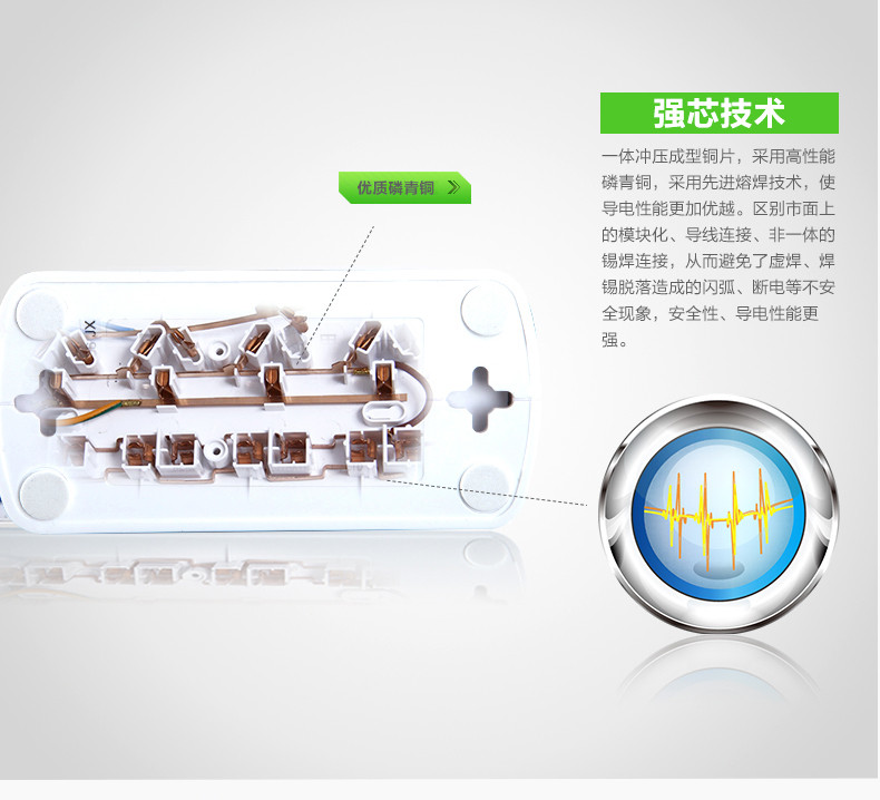 多口USB立式插排多功能拖线板智能防雷电源插座排插S32C-UW(20C)