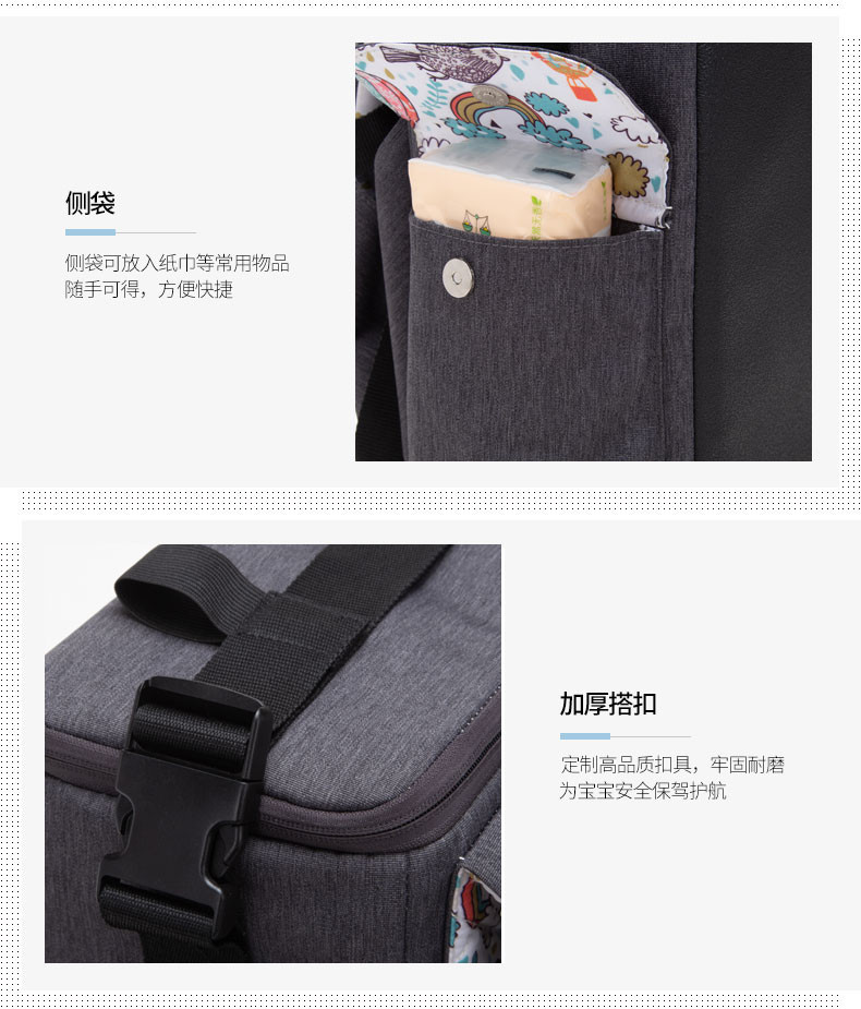 魅影MAYIN宝宝儿童餐椅便携式可折叠储物婴儿外出吃饭增高餐椅包628D