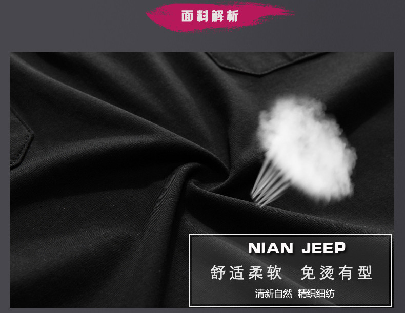 Nian jeep吉普盾夏装短袖t恤 男士纯棉翻领商务休闲宽松