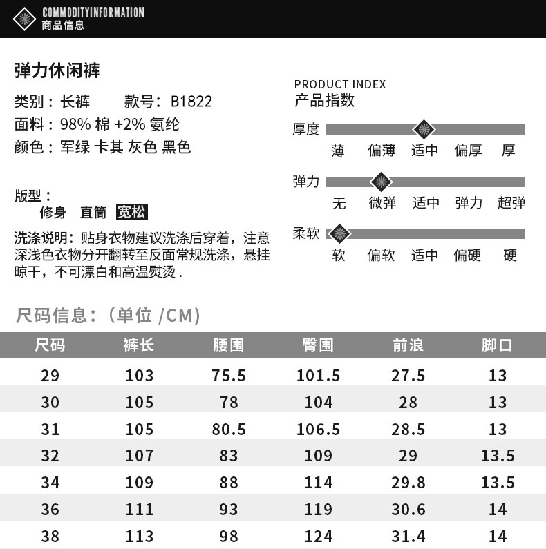 吉普盾   秋季新款男士休闲裤多口袋收口长裤男工装裤复古户外	B1822