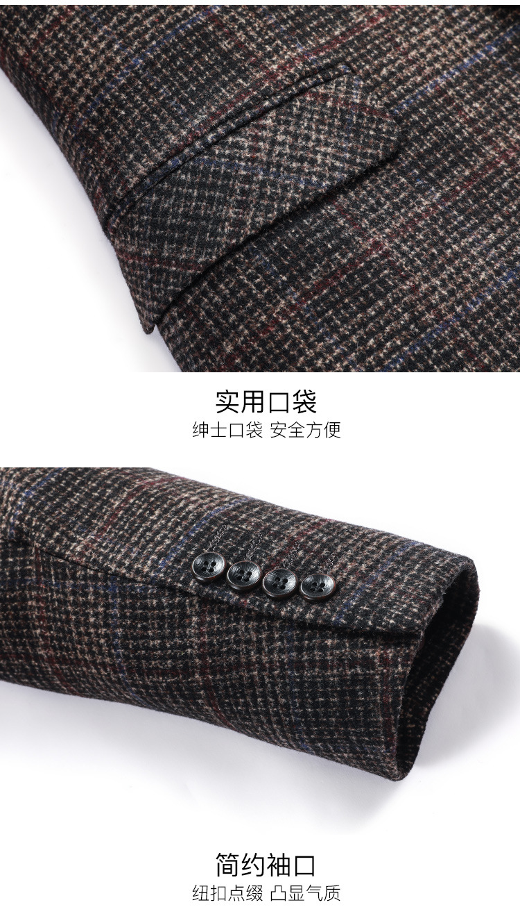 LANSBOTER/莱诗伯特   秋冬季新款韩版男式休闲小西装修身西服外套9839