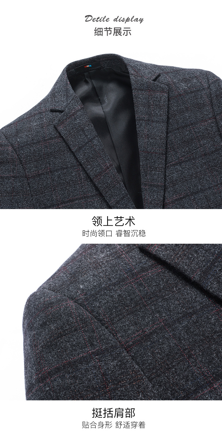 LANSBOTER/莱诗伯特    秋冬季新款男式西装韩版修身小西装休闲单LB9822