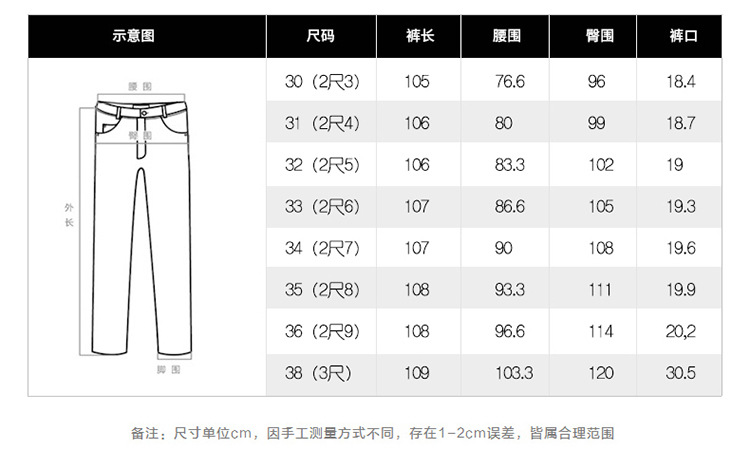 LANSBOTER/莱诗伯特   秋冬新款牛仔裤男弹力牛仔长裤直筒中腰休闲男裤5398