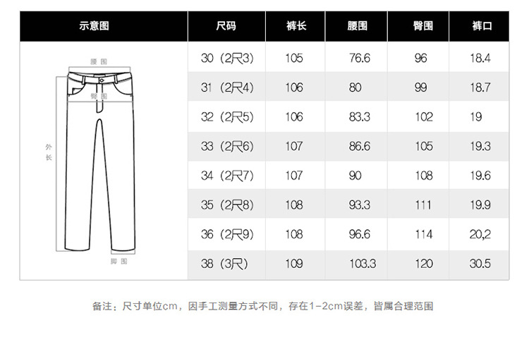 LANSBOTER/莱诗伯特   秋冬新款男士牛仔裤男蓝色长裤弹力休闲直筒中腰男裤5605