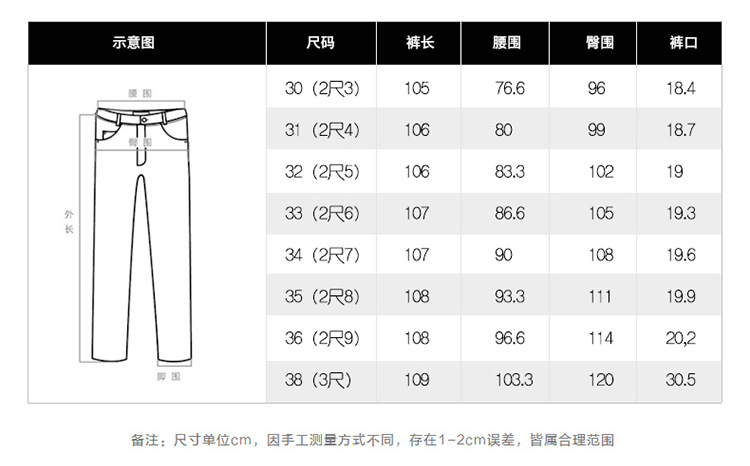 LANSBOTER/莱诗伯特   秋冬新款男牛仔裤加厚牛仔长裤弹力休闲直筒中腰男裤5615