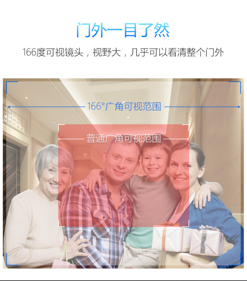 可视门铃无线wifi远距离电子门镜免打孔家用对讲智能监控器