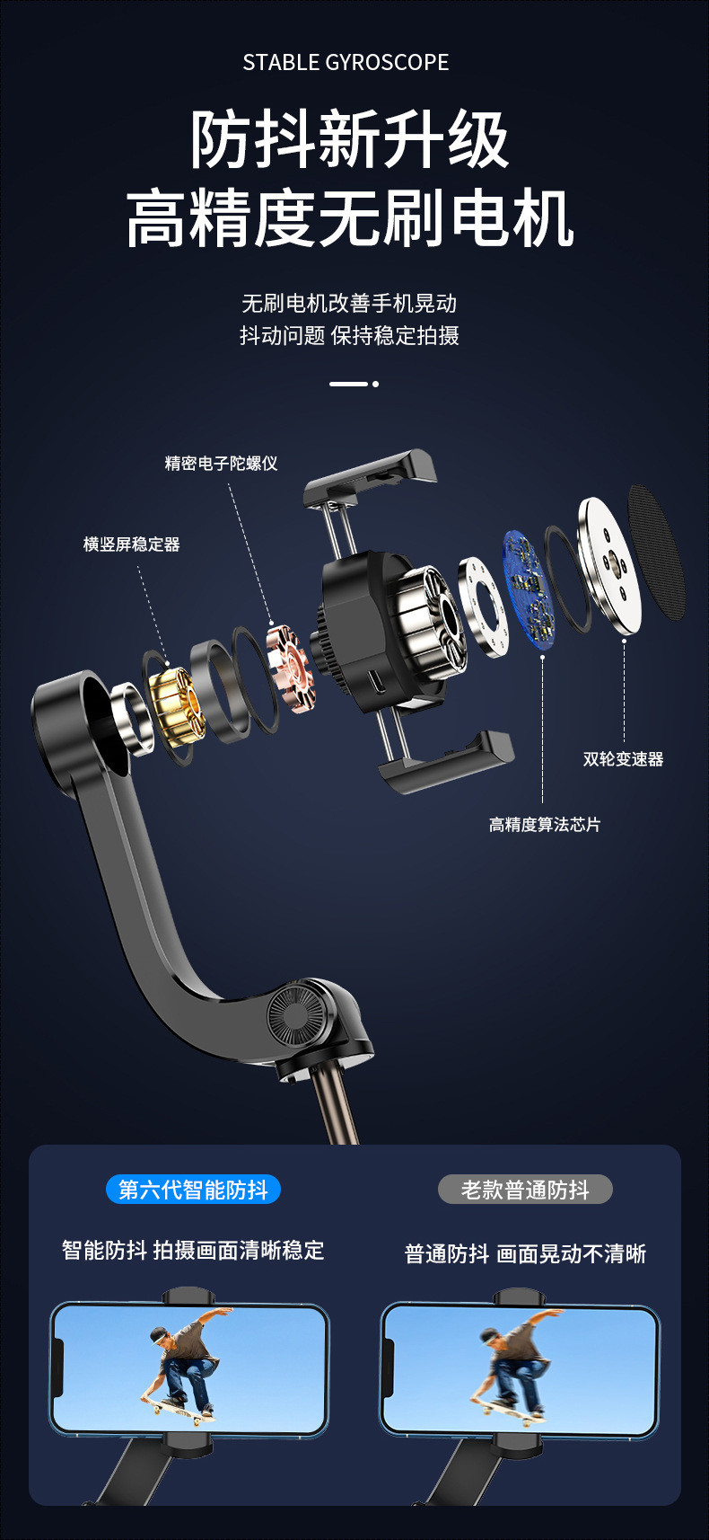 S1蓝牙三脚架铝合金自拍杆 手机稳定器手持防抖拍摄神器