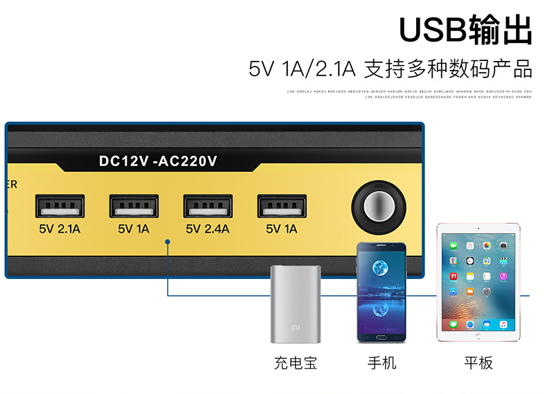 车载逆变器1000W2000W12V转110V220V电池显示