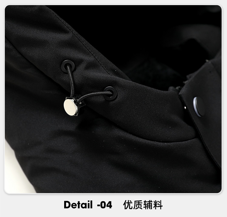 LANSBOTER/莱诗伯特 灰鹅绒羽绒服冬季新款中长连帽加厚防寒保暖3528