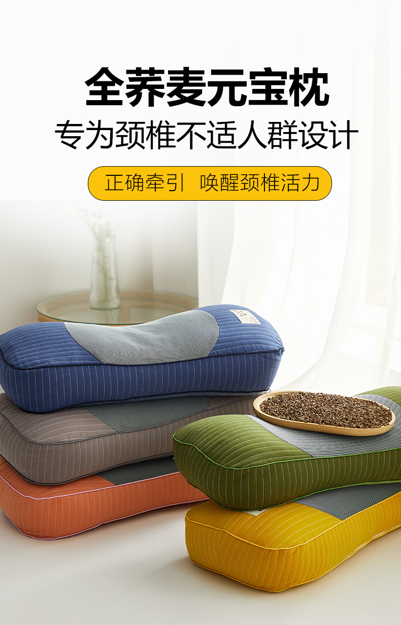 暖西施 全棉荞麦保健枕成人枕全荞麦枕头单人保健护颈硬枕芯